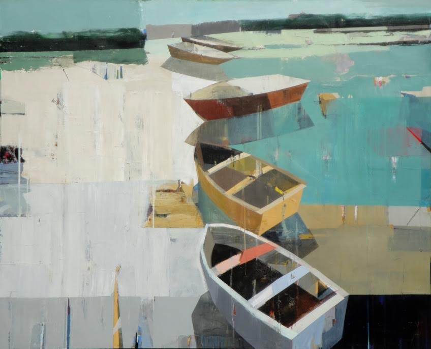 Boats in the shallow water # 7, 68” x 84”, Oil on canvas